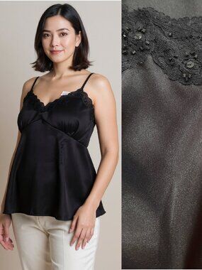 Y2K satin & lace maternity top - Announcements brand